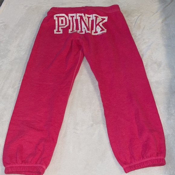 Victoria’s Secret hot pink “PINK” bling drawstring jogger sweatpants, size XS - Picture 3 of 10
